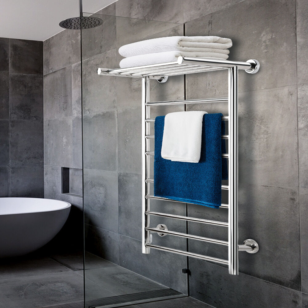 Devanti Electric Heated Towel Rail Rack 14 Bars Wall Mounted Clothes Dry Warmer Price