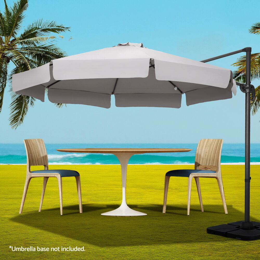 3m Outdoor Umbrella Cantilever 360 Degree Tilt Beach Roma Grey Price