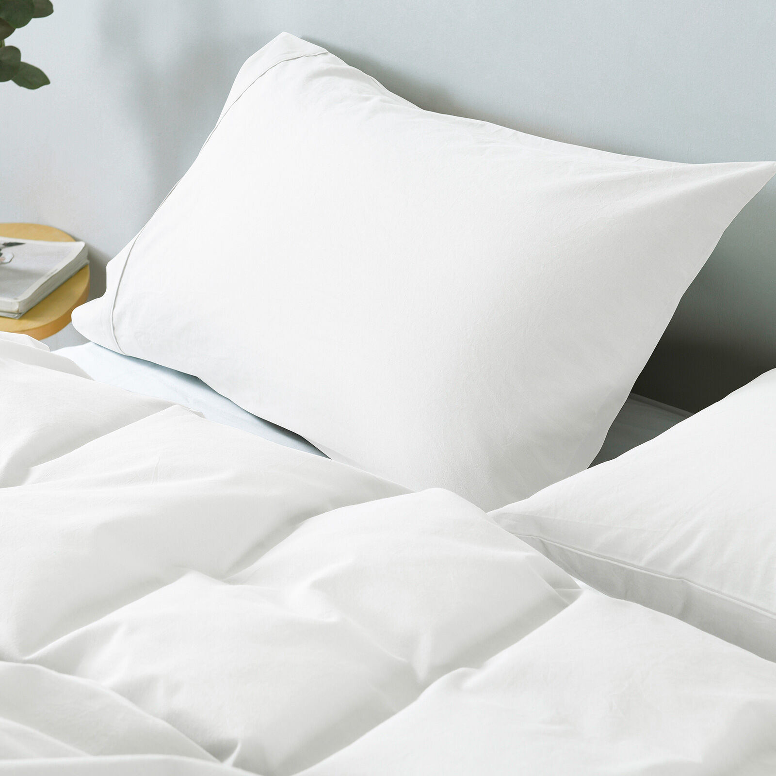 Royal Comfort Vintage Washed 100% Cotton Quilt Cover Set Bedding Ultra Soft - Double - White Price