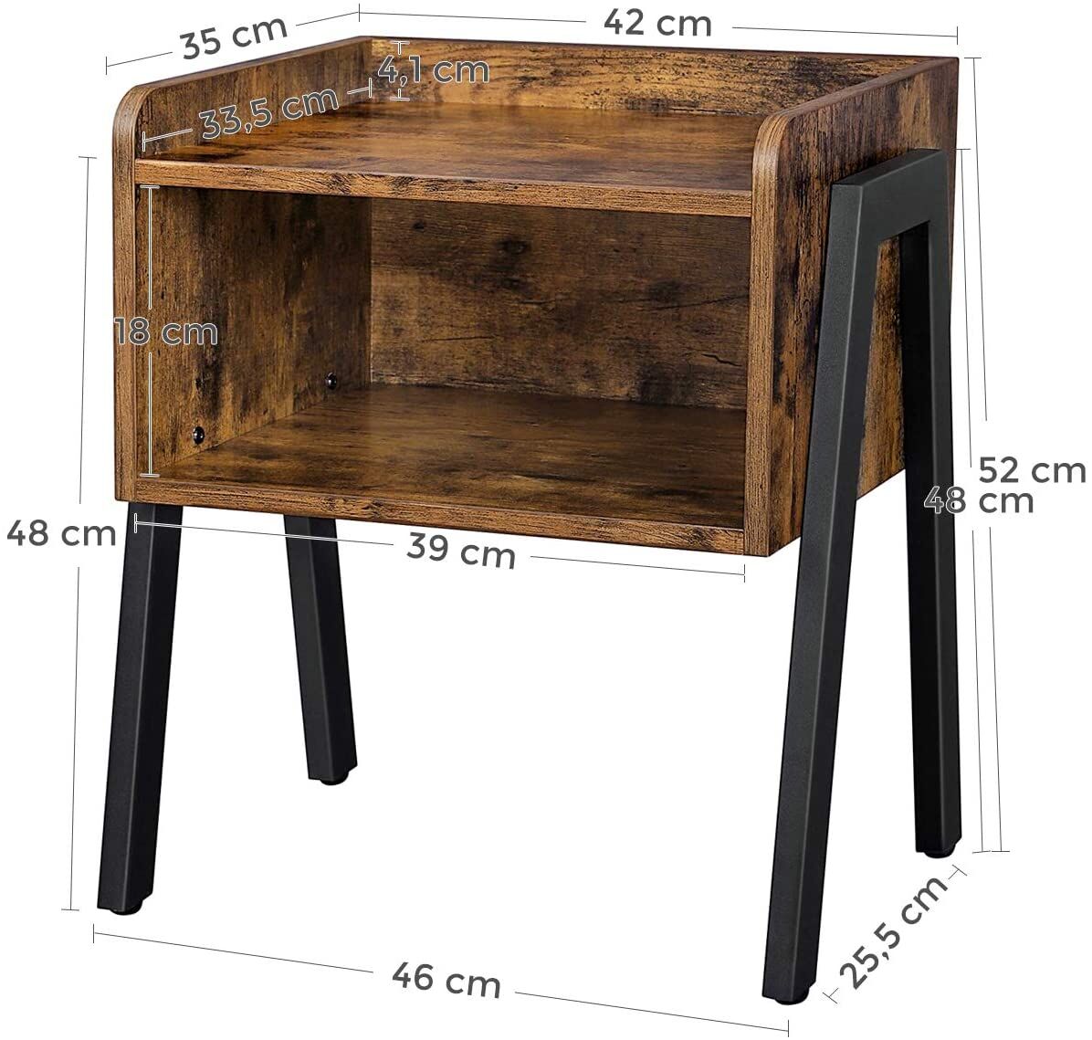 Vintage Nightstand Stackable End Table Wood Look Accent Furniture Metal Frame Price