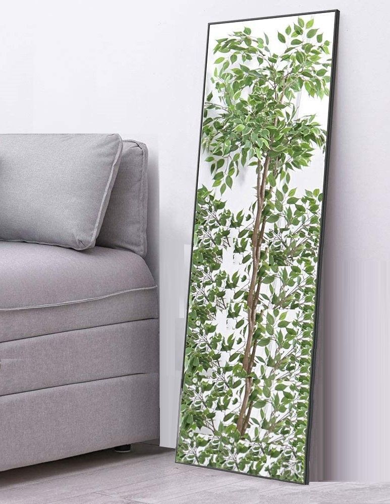 Full-Length Mirror Long Standing for Bedroom and Bathroom (106 x 35 cm, Black) Price