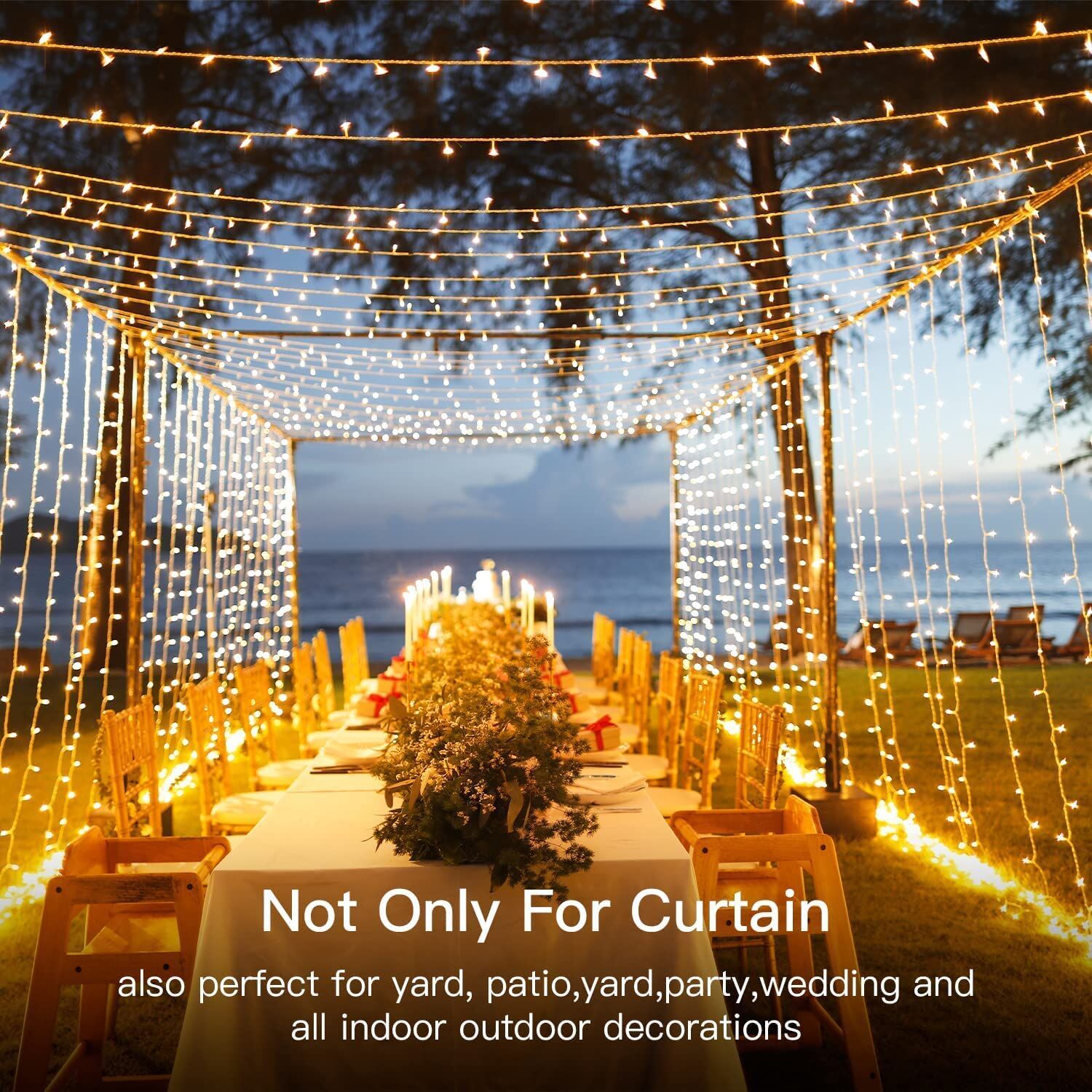 USB Powered 300 LED Curtain String Light with 8 Modes and Remote Control for Bedroom Party Wedding Decorations Price
