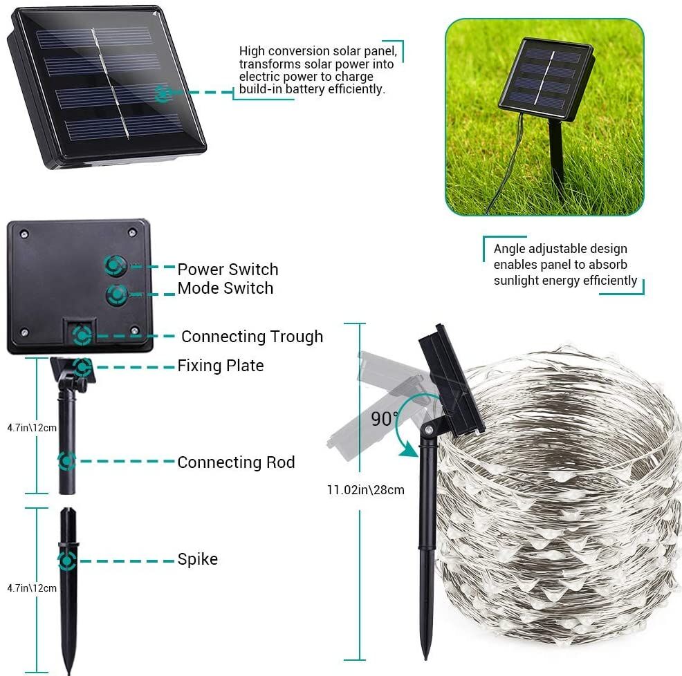 200 Waterproof LED Solar Fairy Light Outdoor with 8 Lighting Modes for Home,Garden and Decoration Price