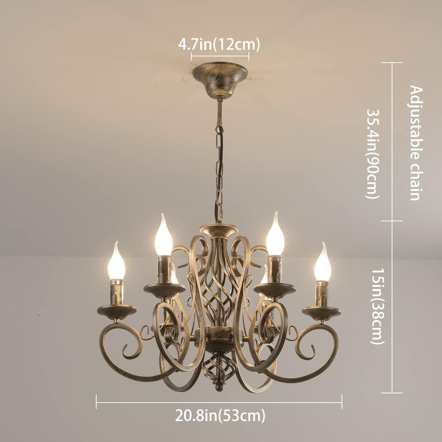 French Country Chandelier, 6 Lights, Rustic Price