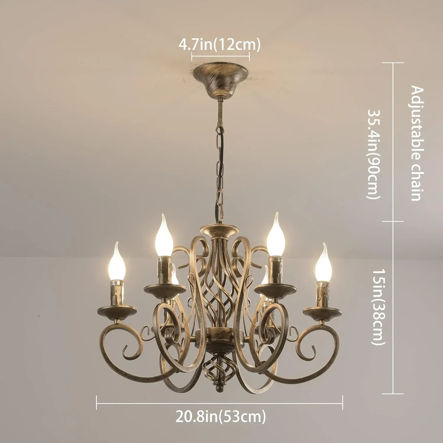 French Country Chandelier, 6 Lights, Rustic Price