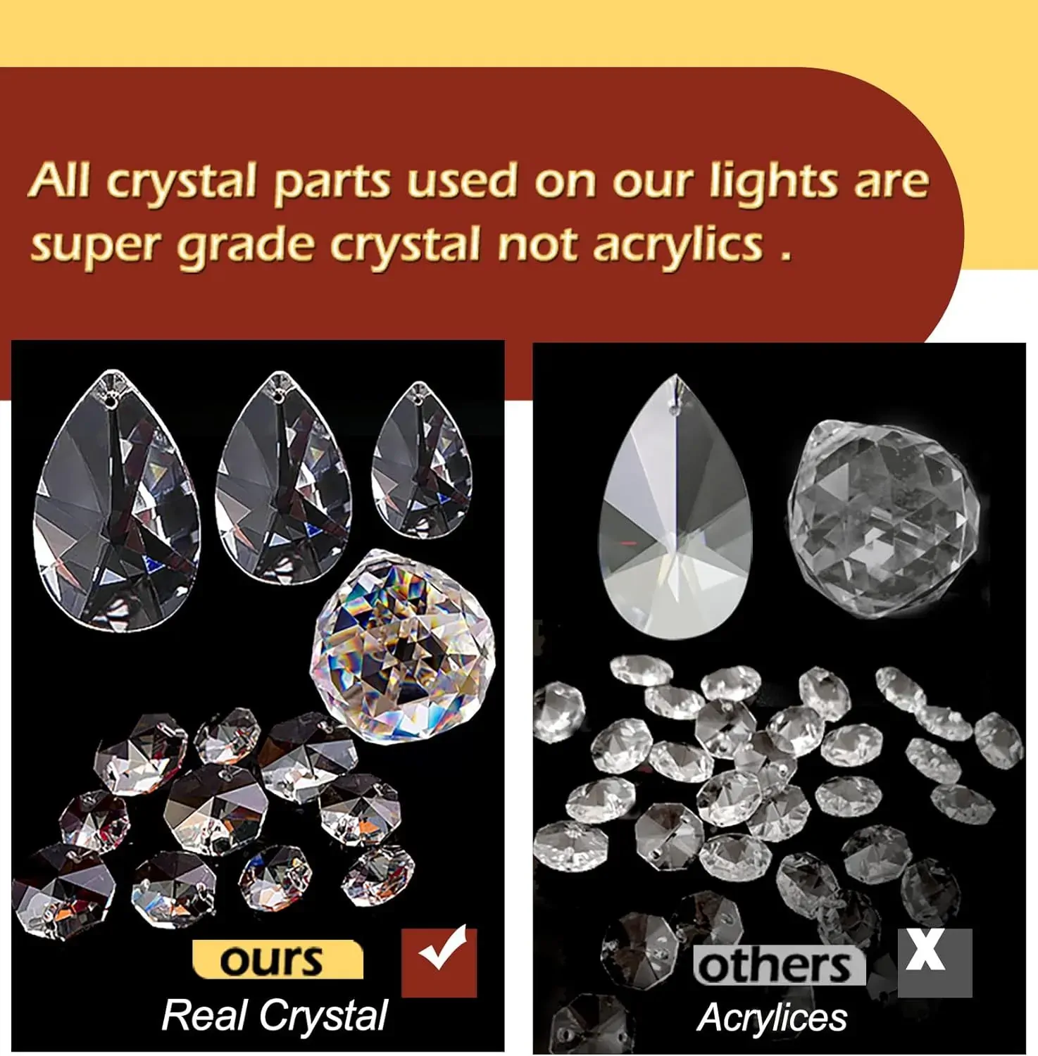 Crystal Chandelier LED Ceiling Light , 4 lights, Black Price