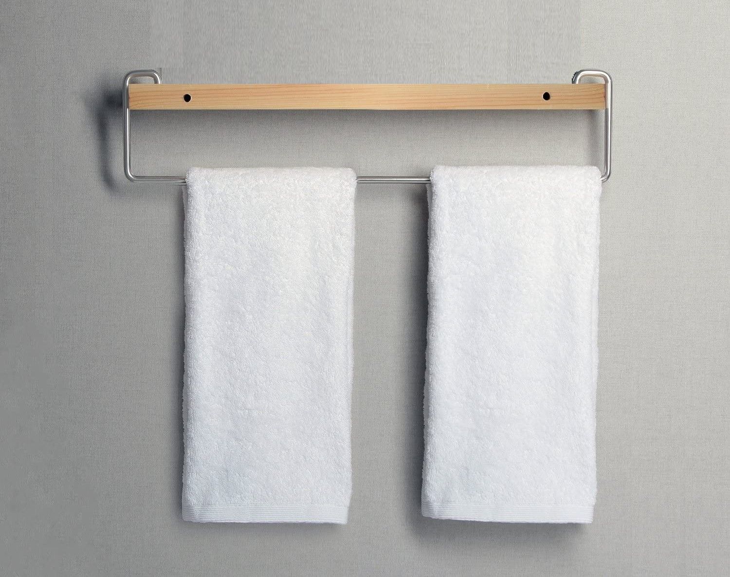Wall Mount Solid Wood Shelf with Towel Rack Bar Holder Bathroom Organizer Hanger Price