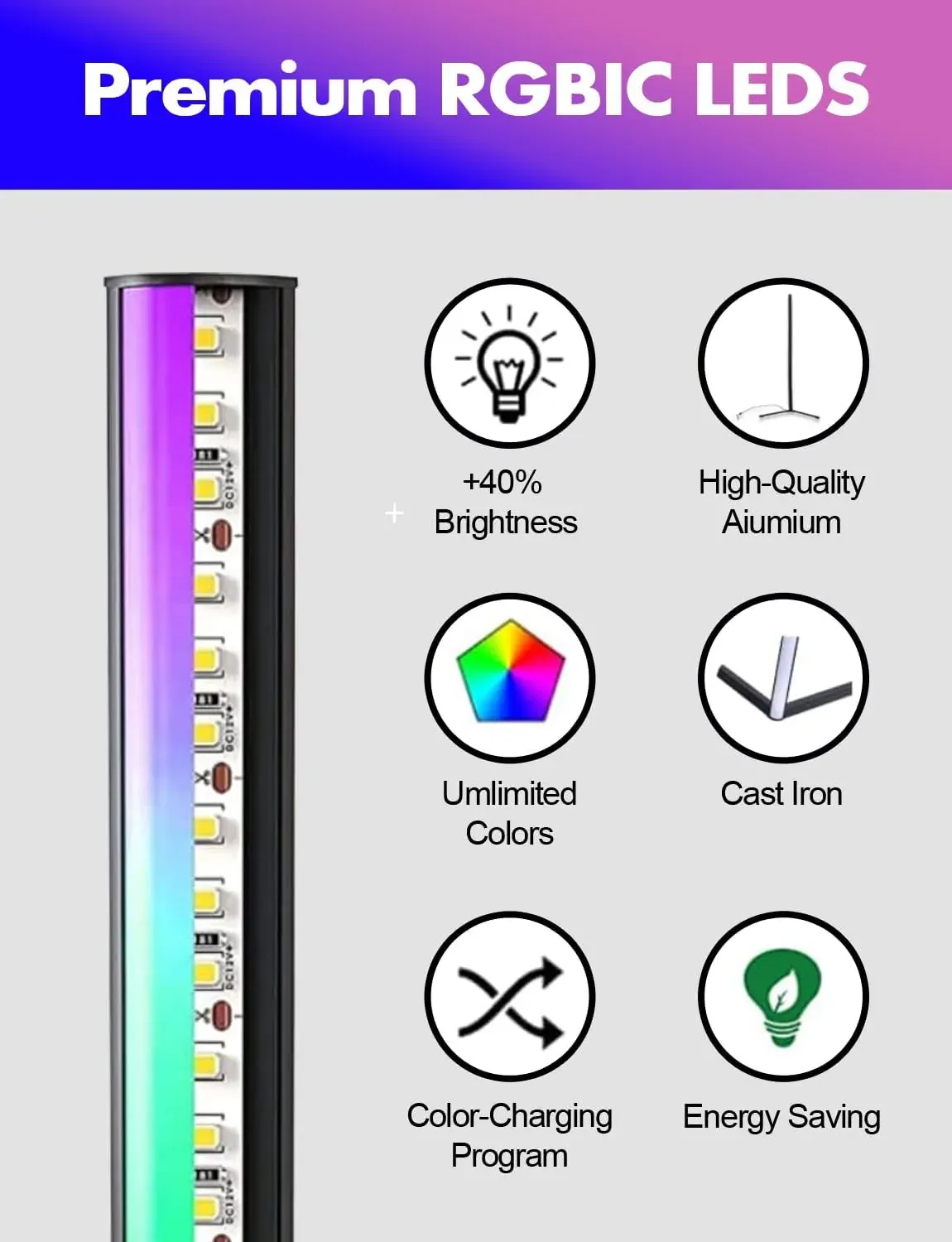 RGB LED Floor Lamp, Smart Modern, Stand Light Price