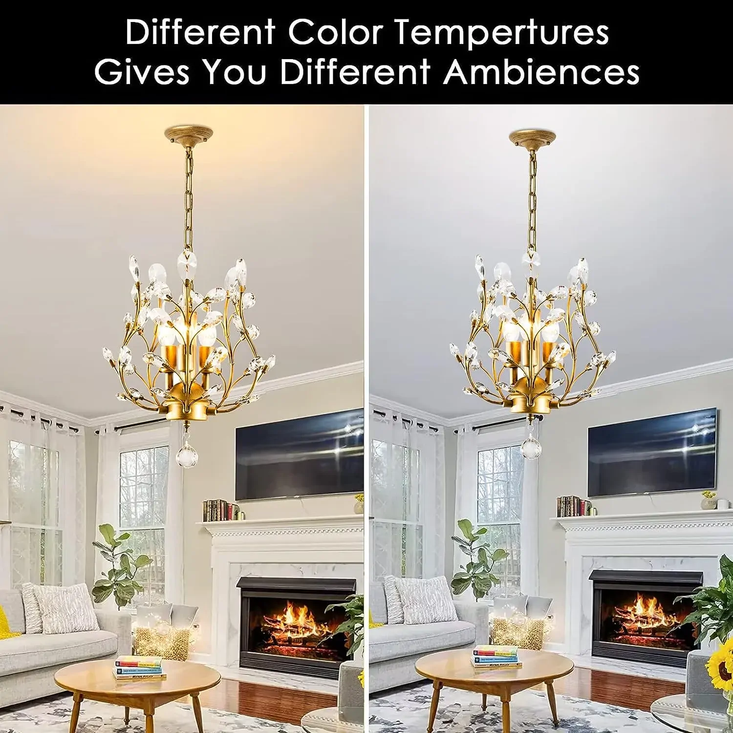 Crystal Chandelier Vintage, 3 Lights, Gold Price