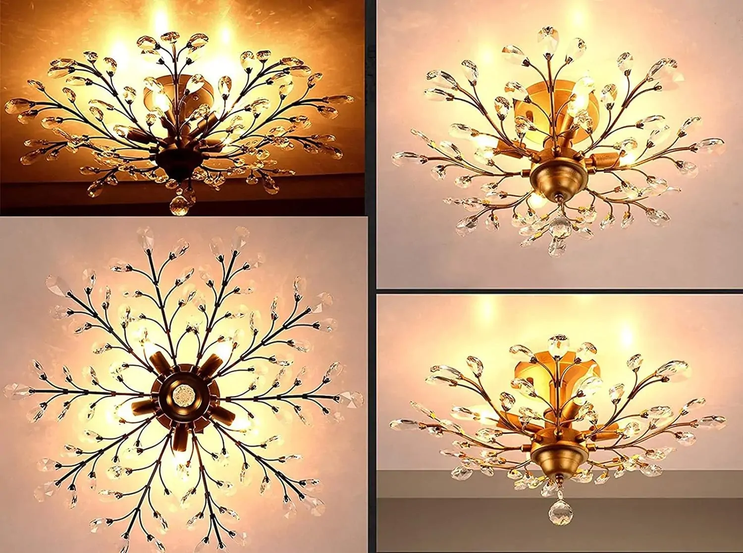 Crystal Chandelier Vintage, 5 Lights, Gold Price