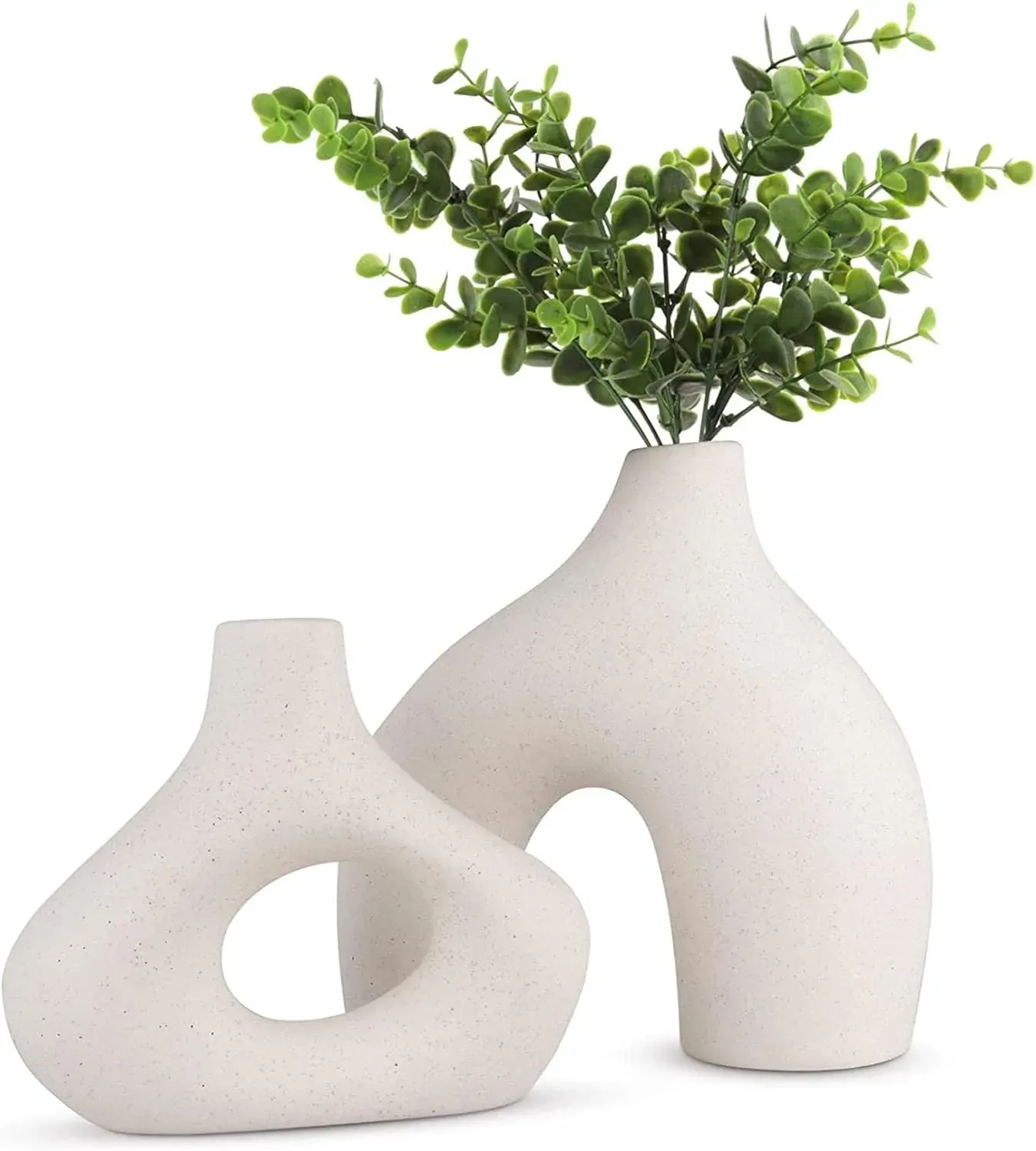 Ceramic Set of 2 Modern White Vases for Home D?cor Price