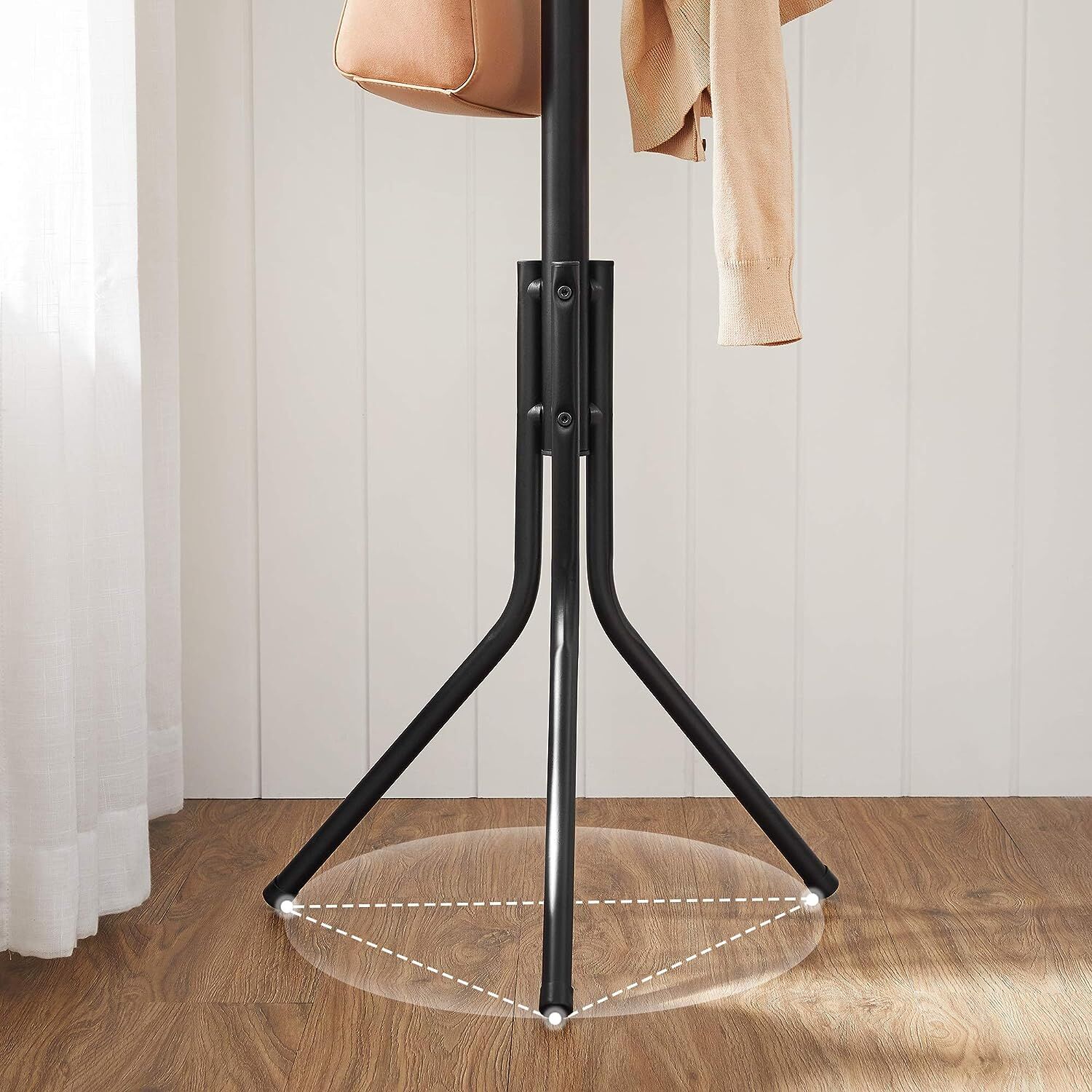 Metal Coat Rack Stand Hat Hanger, Black, 182cm Price