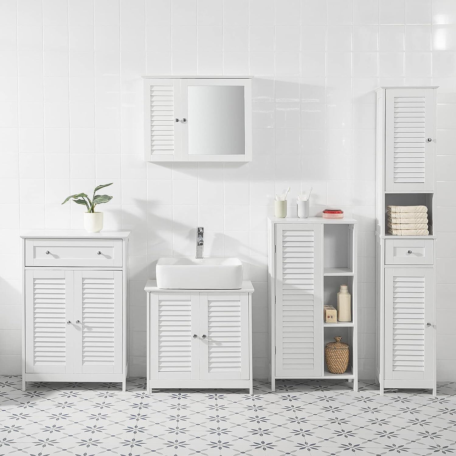 Bathroom Storage Cabinet 3 Shelves 1 Door Price