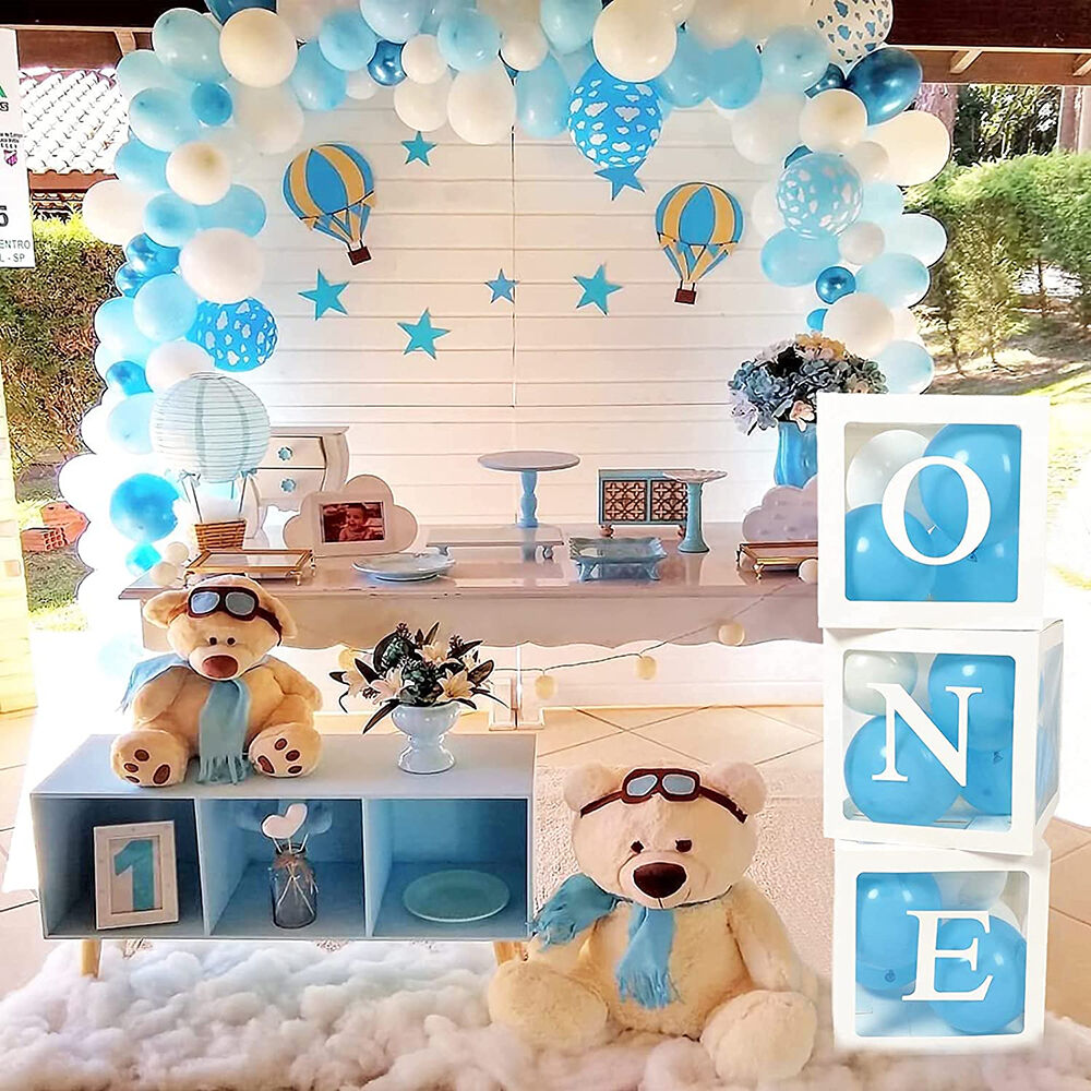 ONE Balloons Box Clear Gift Boxes Gift Birthday Baby Shower Party AU Price