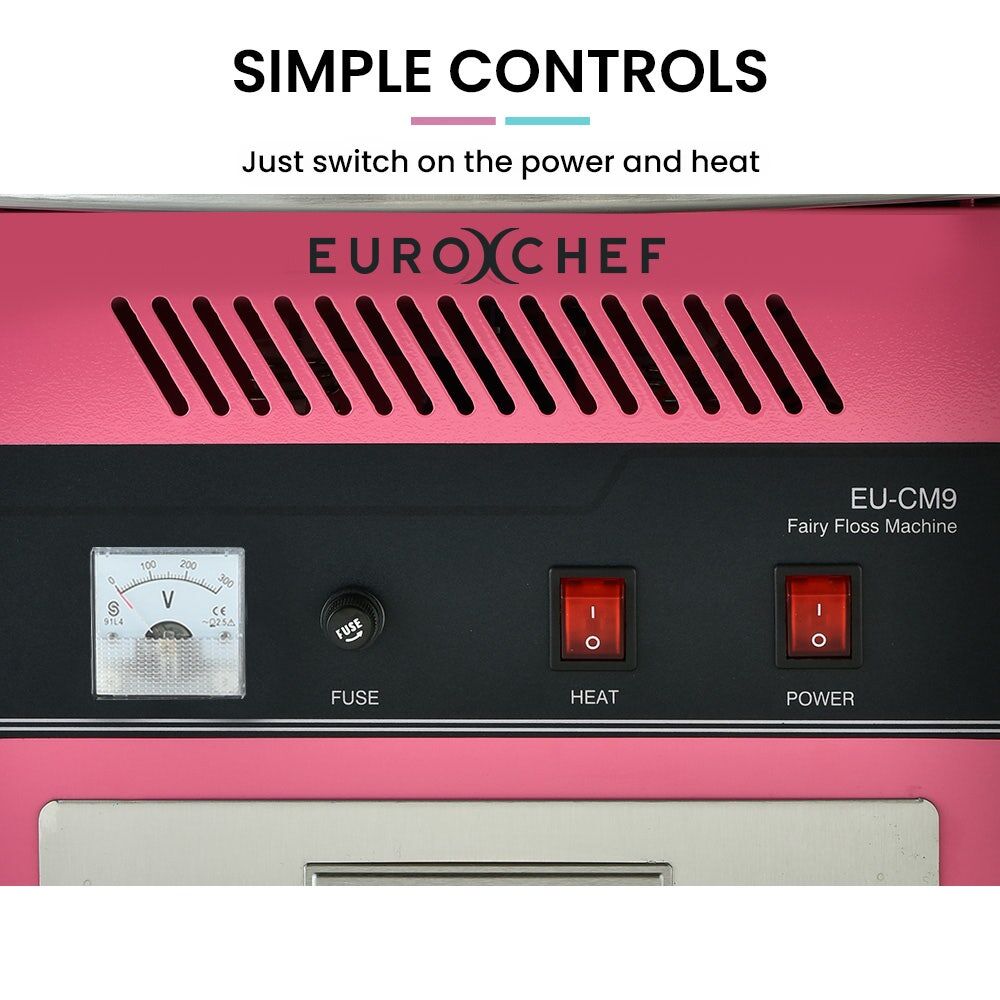 EUROCHEF 1000W Commercial Cotton Candy Machine Fairy Floss Maker with Transparent Shield Price
