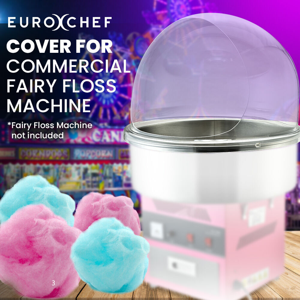 EUROCHEF Commercial Fairy Floss Cotton Candy Maker Machine Bubble Cover 52cm Price