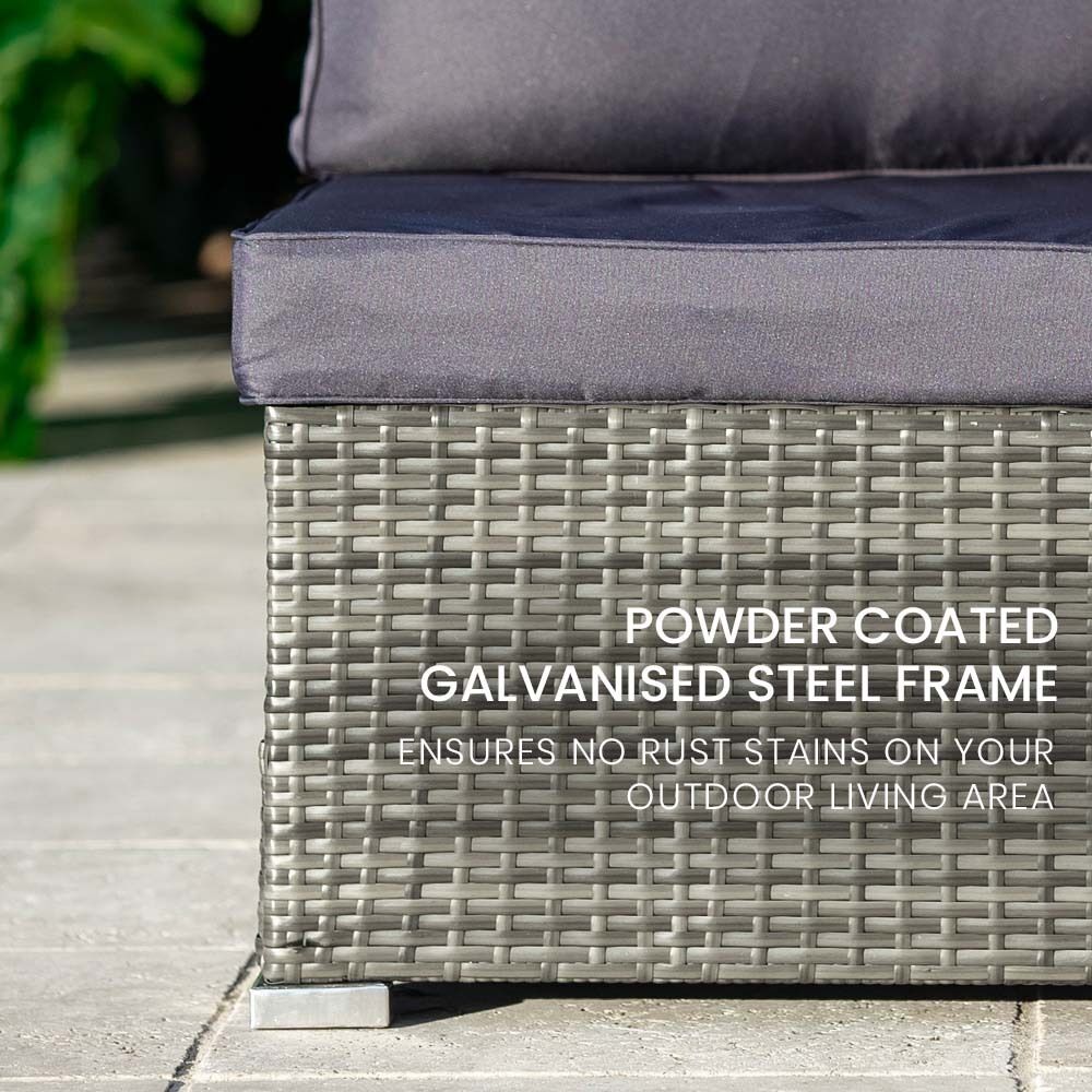 LONDON RATTAN 5 Seater Modular Outdoor Setting Lounge with Coffee Table, Grey Price