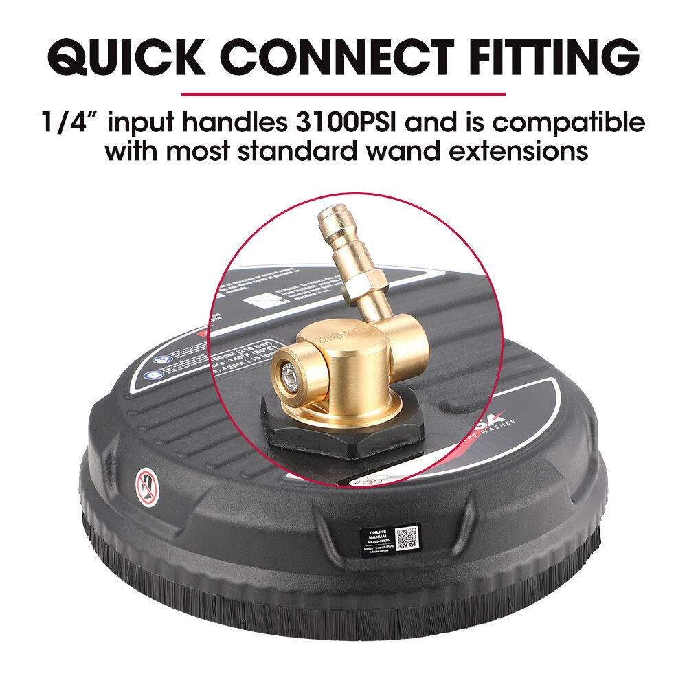 Jet-USA 15" Nylon Pressure Washer Surface Cleaner, 1/4" Fitting, For Concrete Driveway Patio Floor Price