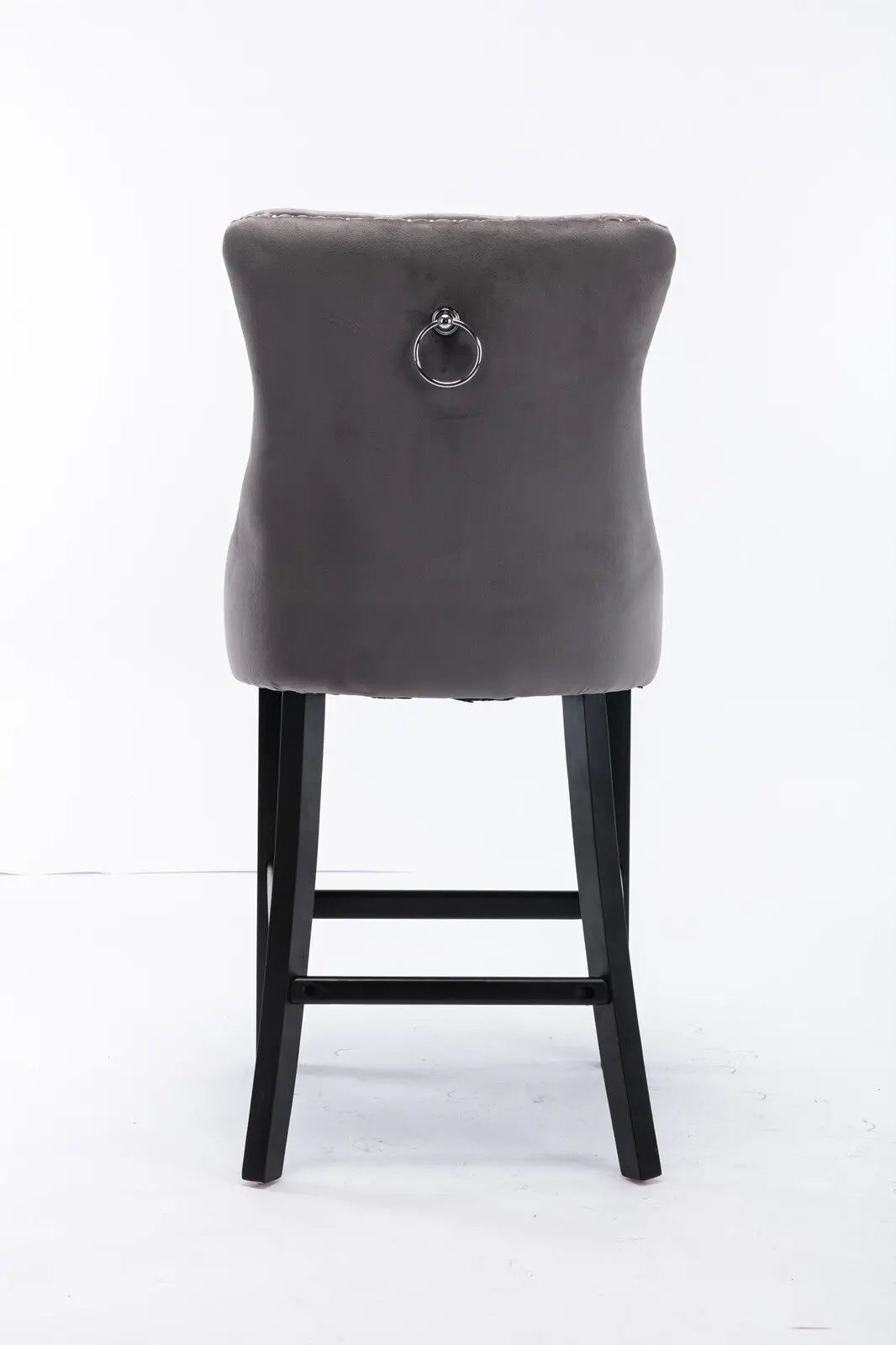 4X Velvet Bar Stools with Studs Trim Wooden Legs Tufted Dining Chairs Kitchen Price