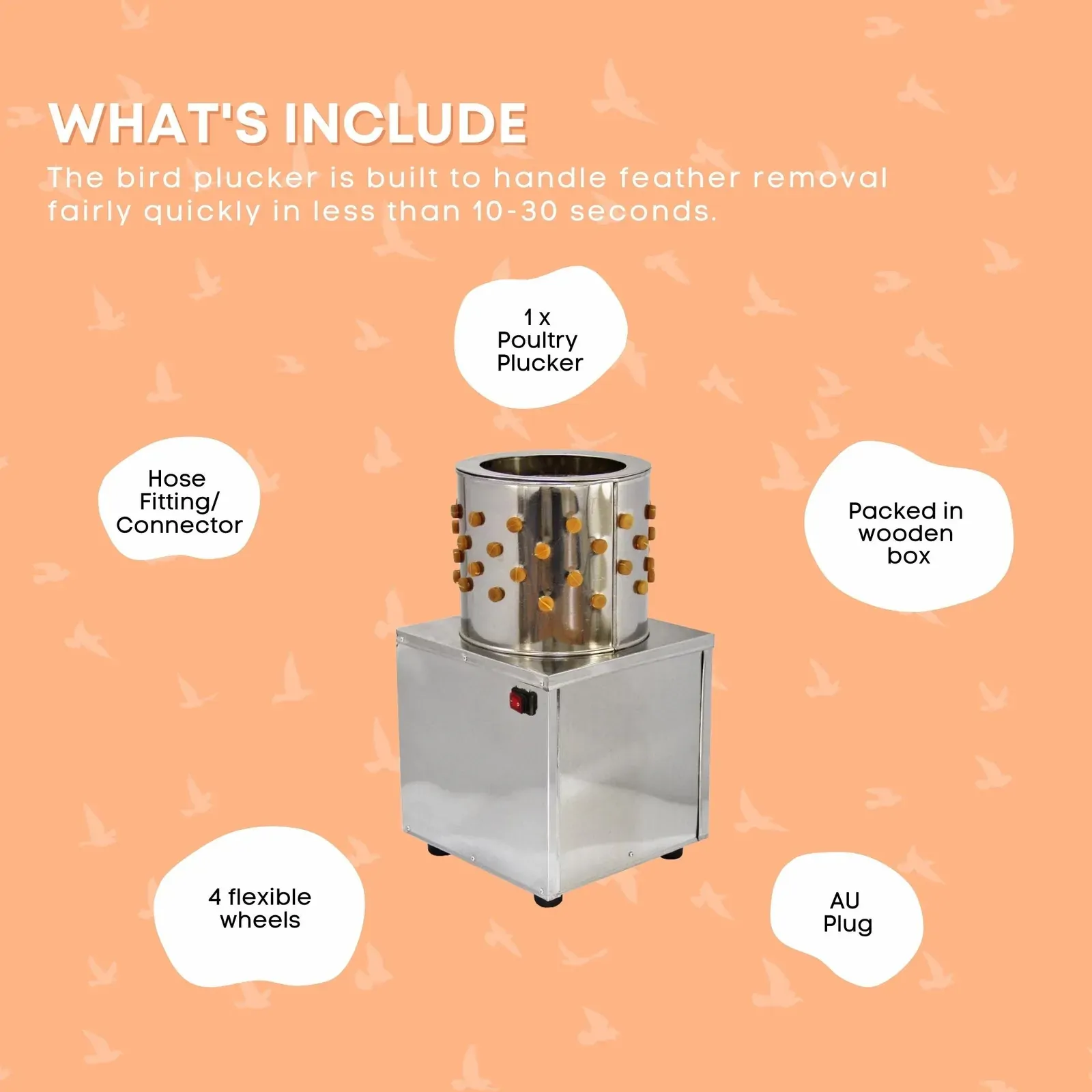 30cm Bird Feather Plucker Machine - Electric Automatic Quail Pigeon Defeathering Price