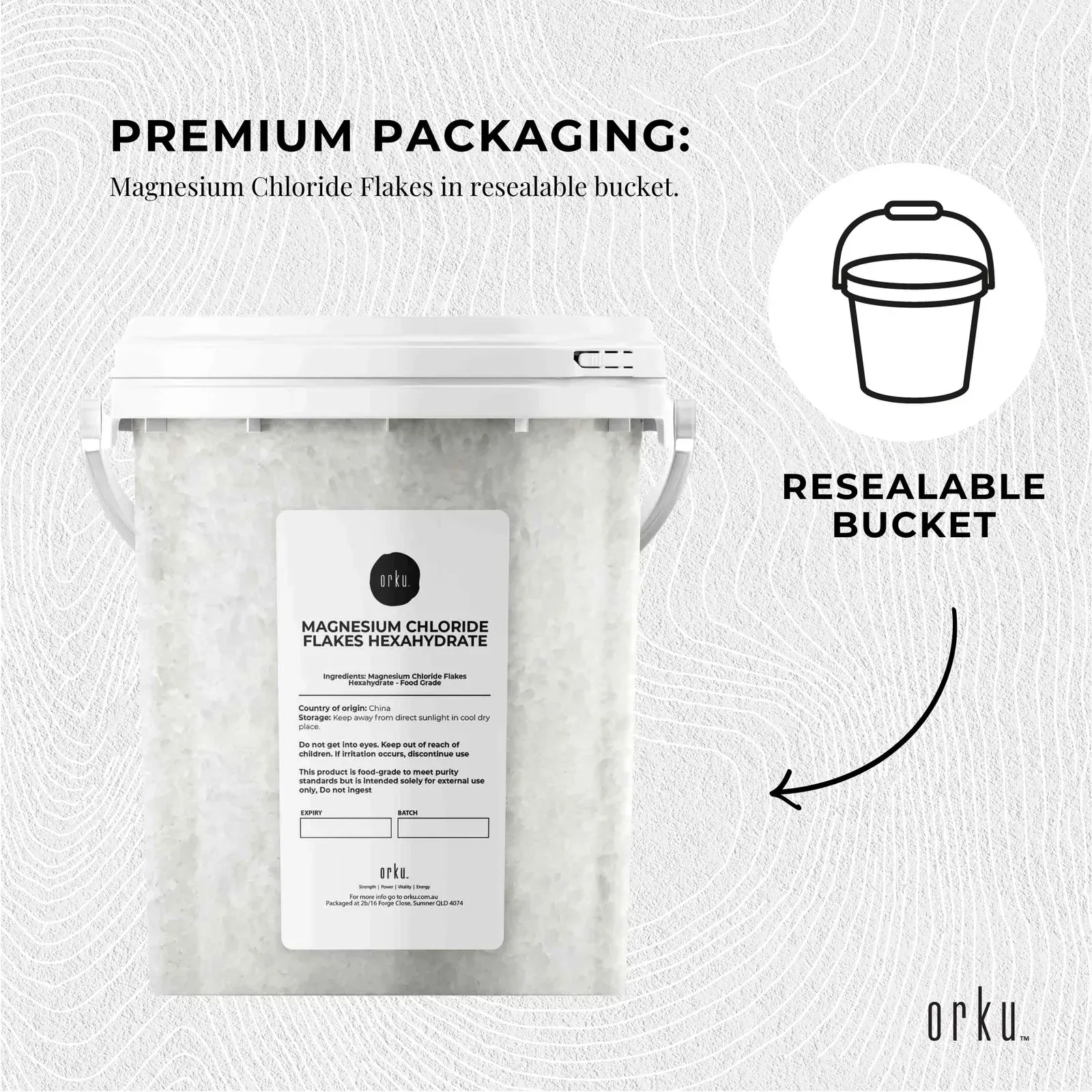 800g Magnesium Chloride Flakes Hexahydrate Tub - Organic USP Food Grade Salt Price
