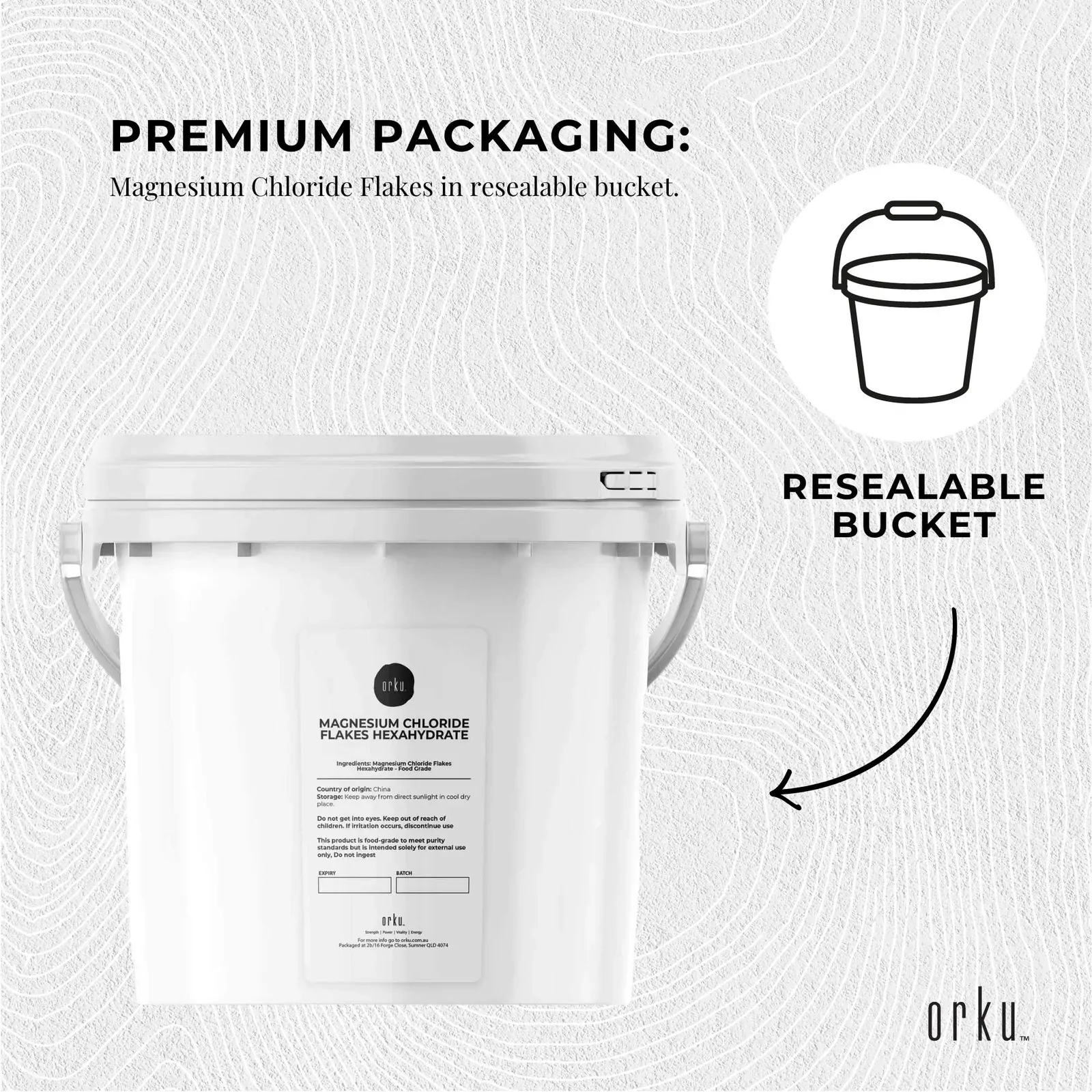 3.8Kg Magnesium Chloride Flakes Hexahydrate Tub - Organic USP Food Grade Salt Price