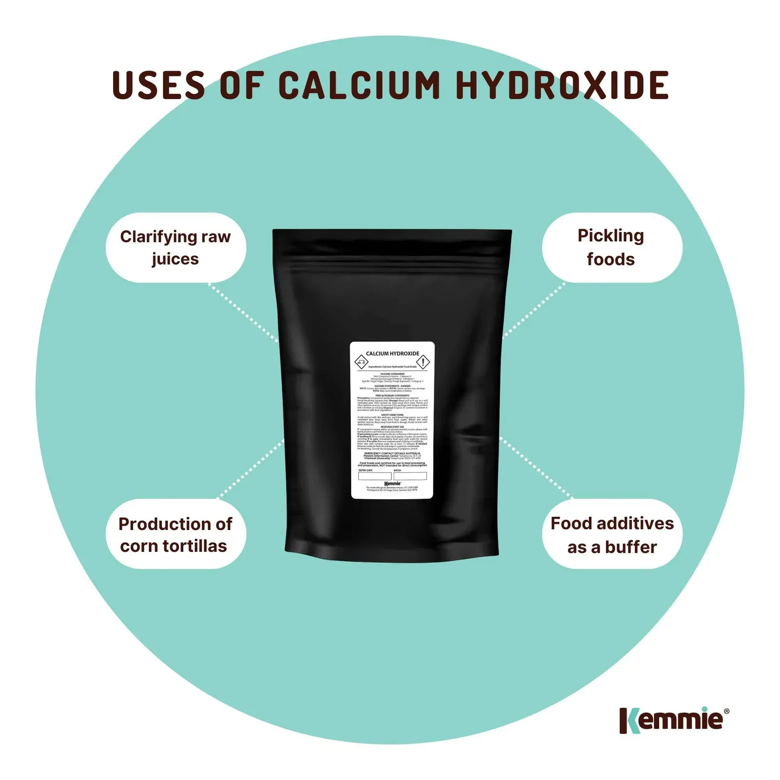 100g Food Grade Calcium Hydroxide Powder - FCC Hydrated Slaked Pickling Lime Price