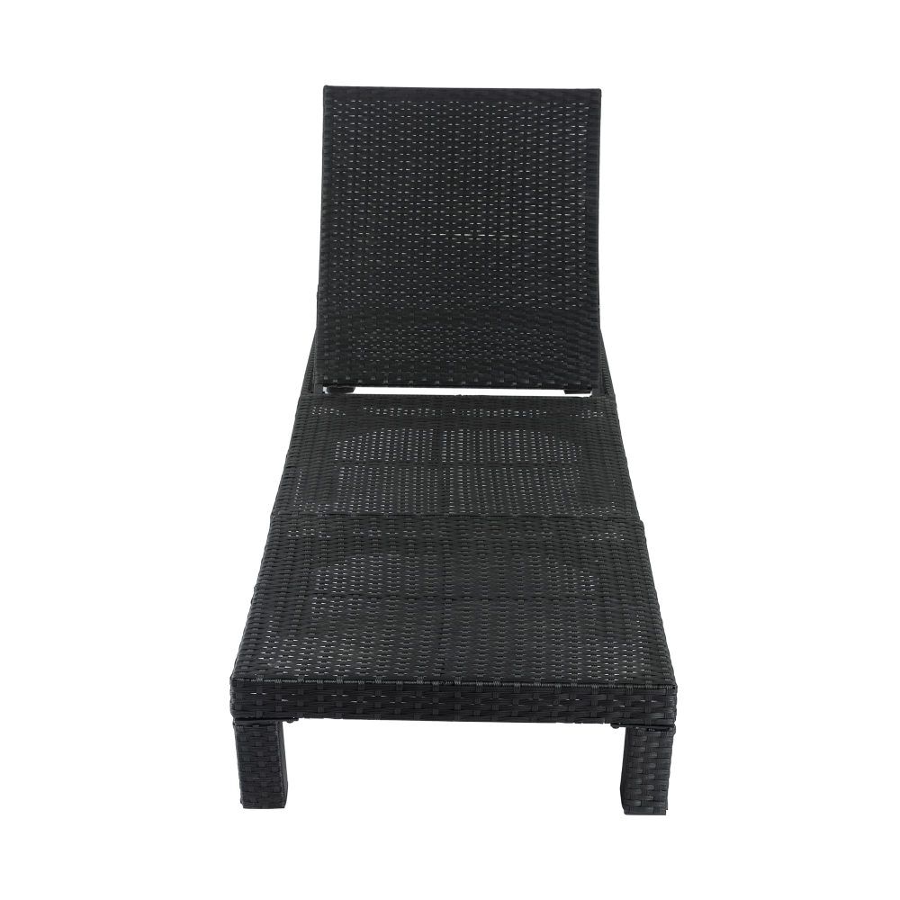 Black Rattan Sunbed with Adjustable Recline Price