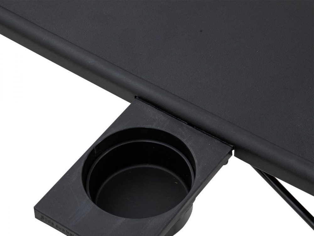 Foldable Table Adjustable Tray Laptop Desk with Removable Cup Holder-Black Price