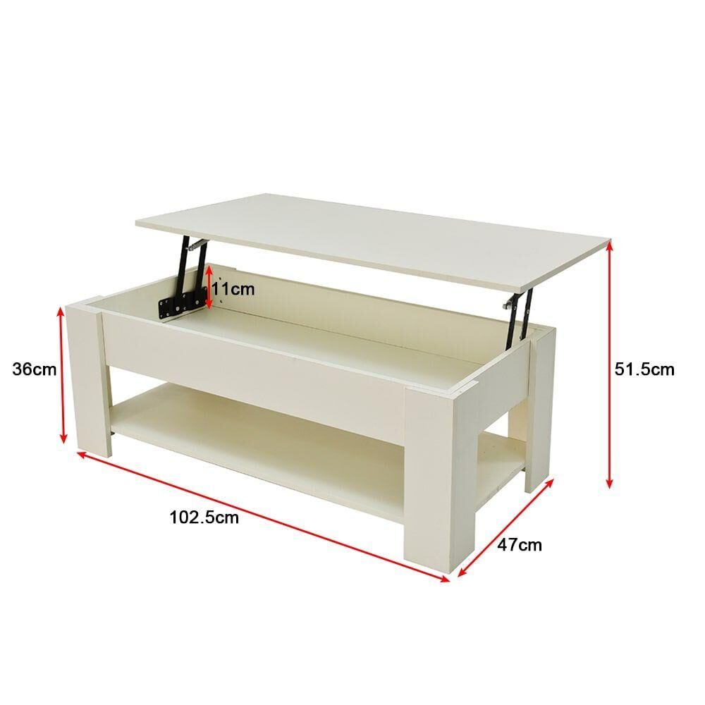Lift Up Coffee Table with Storage-White Price