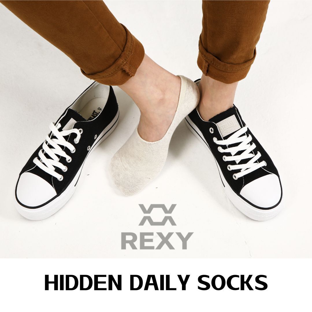 10X Small Daily No Show Sock - MULTI COLOUR 5X Rexy Daily No Show Ankle Socks Small Non-Slip Breath Price