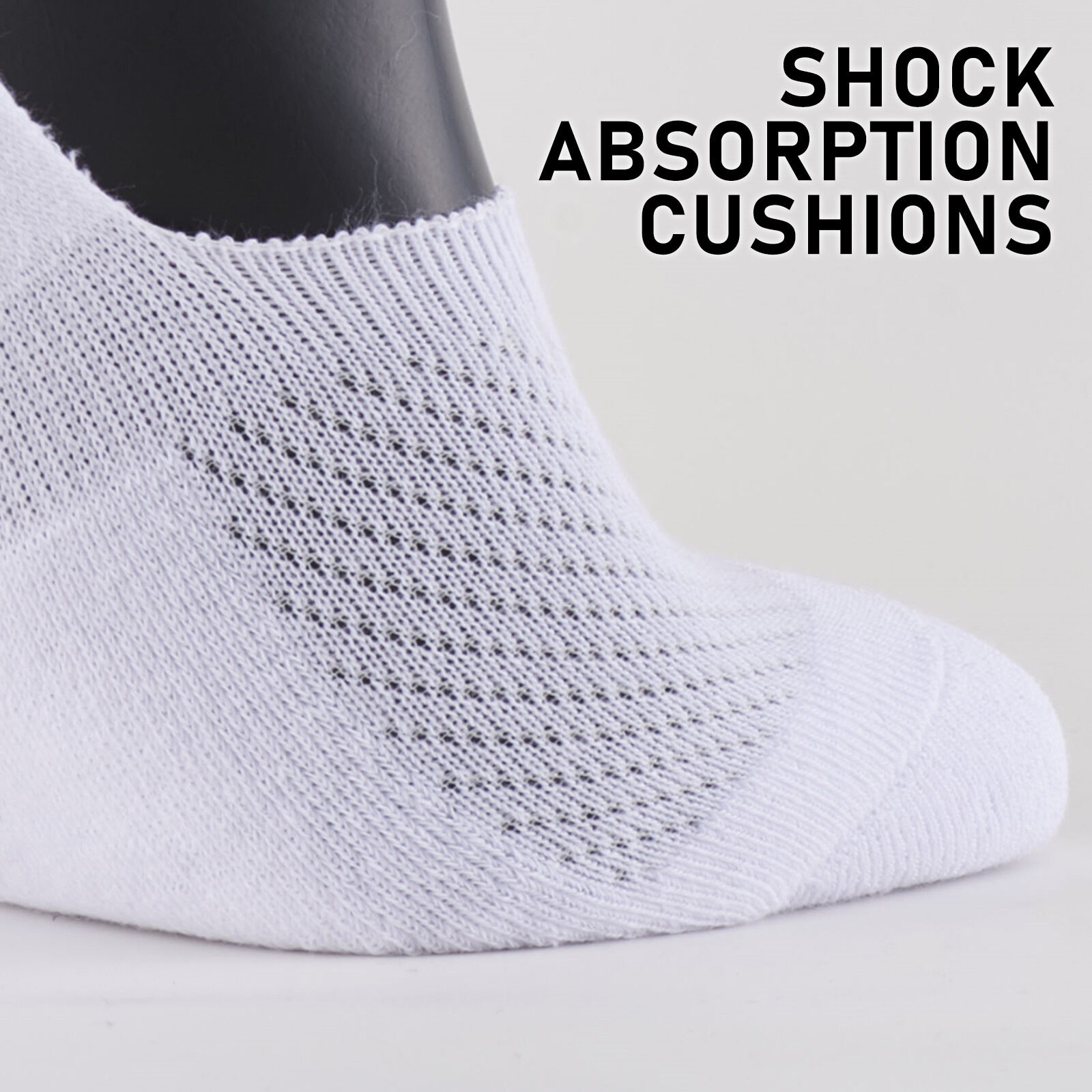 6X Rexy Cushion No Show Ankle Socks Small Non-Slip Breathable WHITE Price