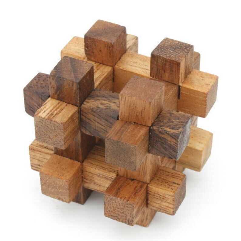 12 unique hand made wooden Puzzles in a Deluxe Gift Box Set-for kids or adults Price