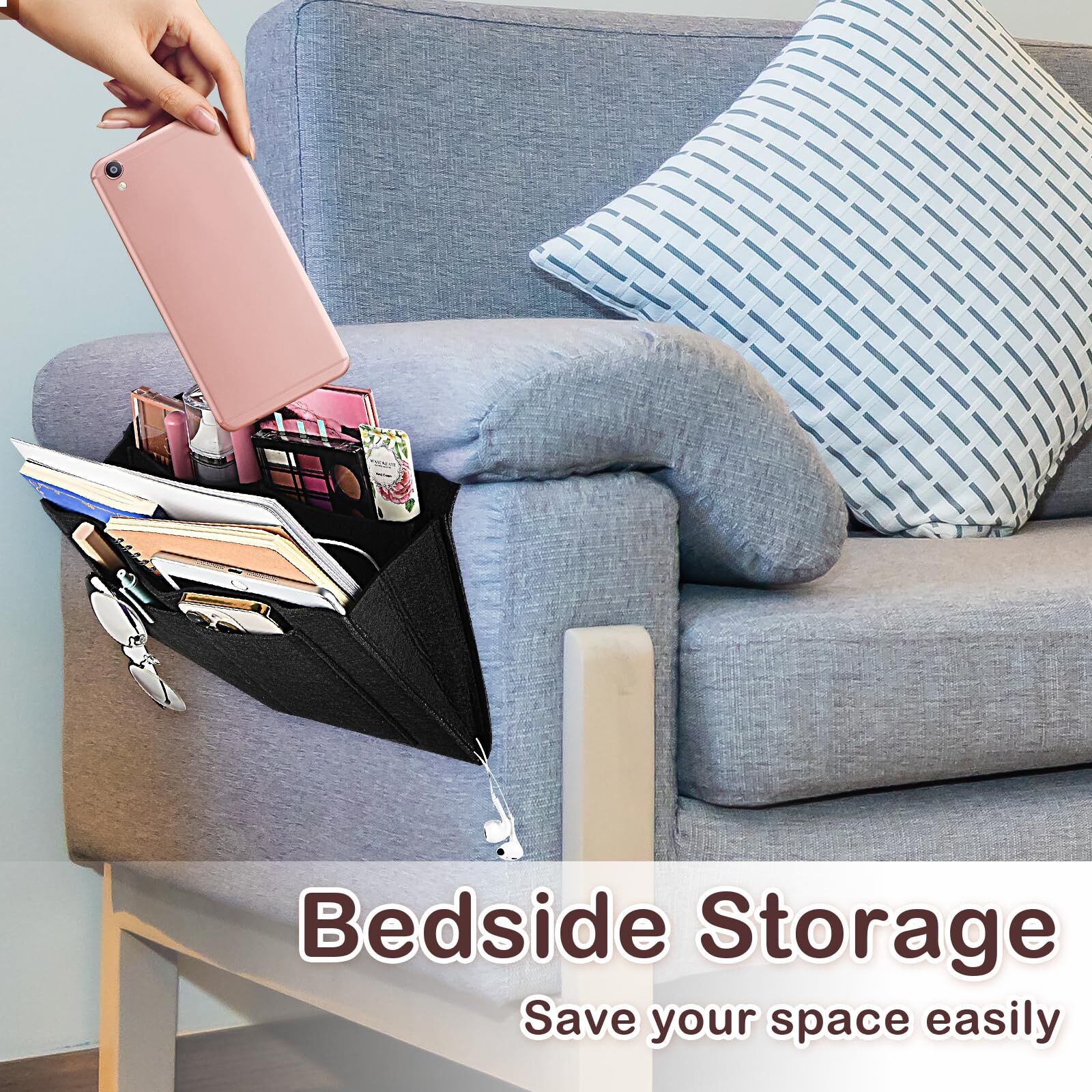 Bed Organiser Bedside Caddy Sofa Organiserd Book Magazines Organiser Black Price