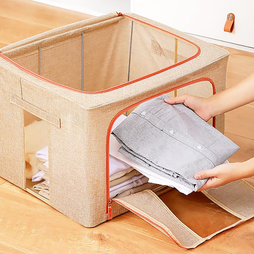 24L Cloth Storage Box Closet Organizer Storage Bags Clothes Storage Bags Wardrobe Organizer Idea CREAM Price