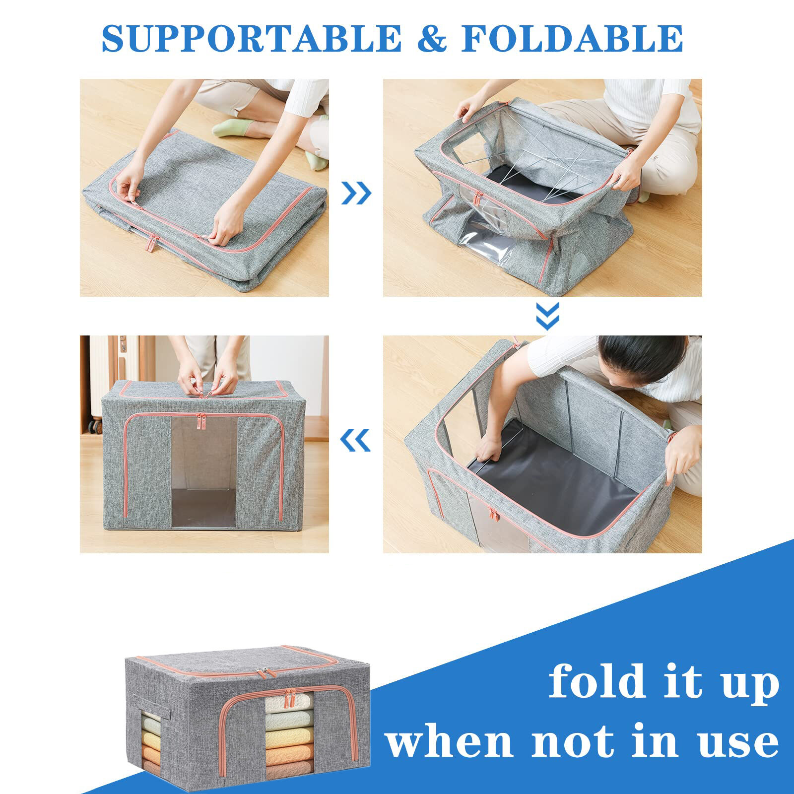 24L Cloth Storage Box Closet Organizer Storage Bags Clothes Storage Bags Wardrobe Organizer Idea Grey Price