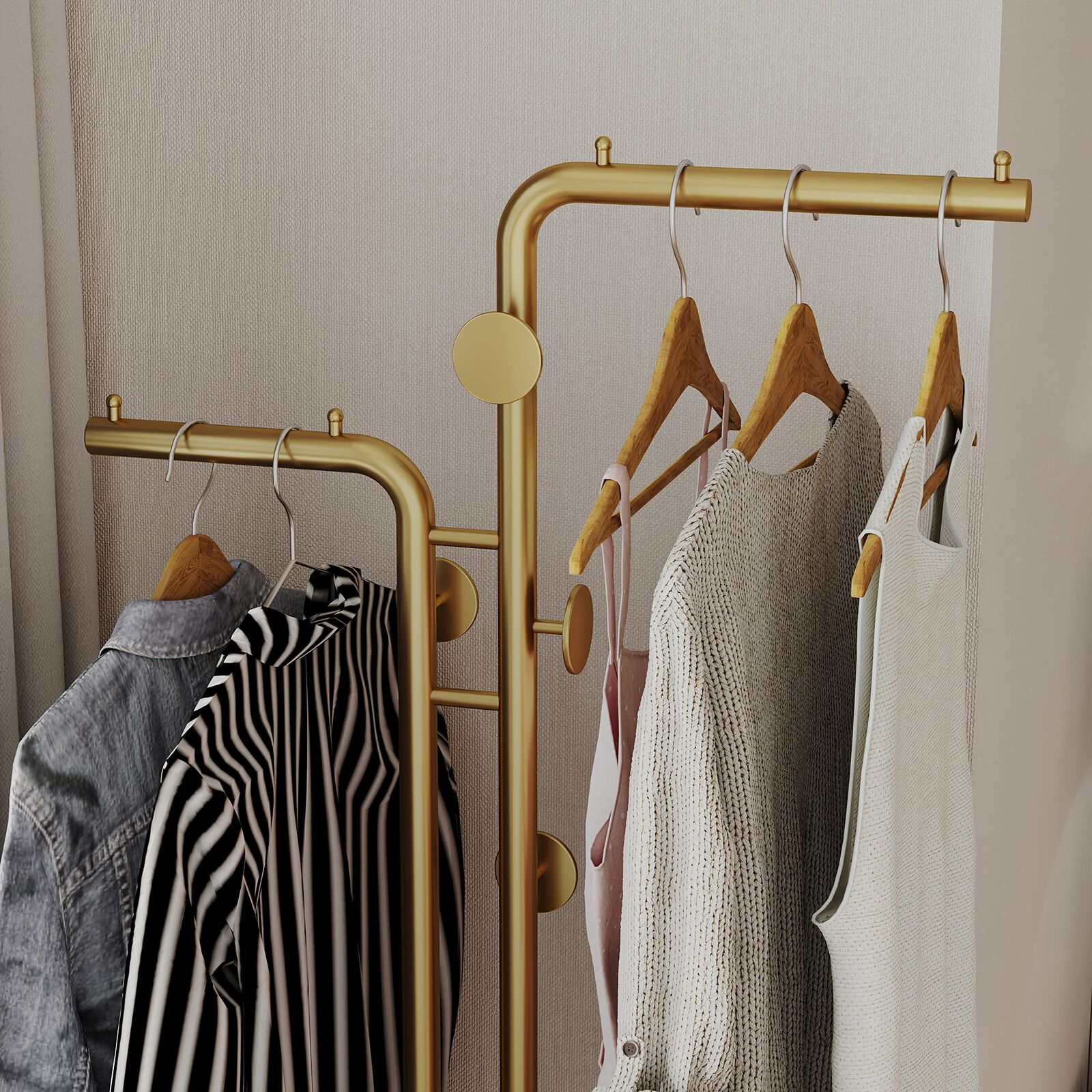 Metal Coat Rack Marble Base Hooks Clothes Coats Bag Tree Hat Display Hanger Stand Organiser 2 Pole Price
