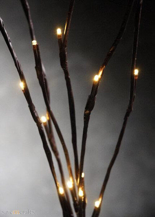 10 Sets of LED Light Bunch Stem - Warm White BATTERY fairy lights - 50cm high 20 bulbs/petals Price