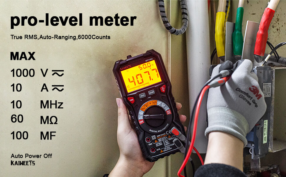 KAIWEETS Digital Multimeter TRMS 6000 Counts Voltmeter Auto-Ranging Fast Accurately Measures Voltage Current Amp Resistance Diodes Continuity Duty-Cyc Price