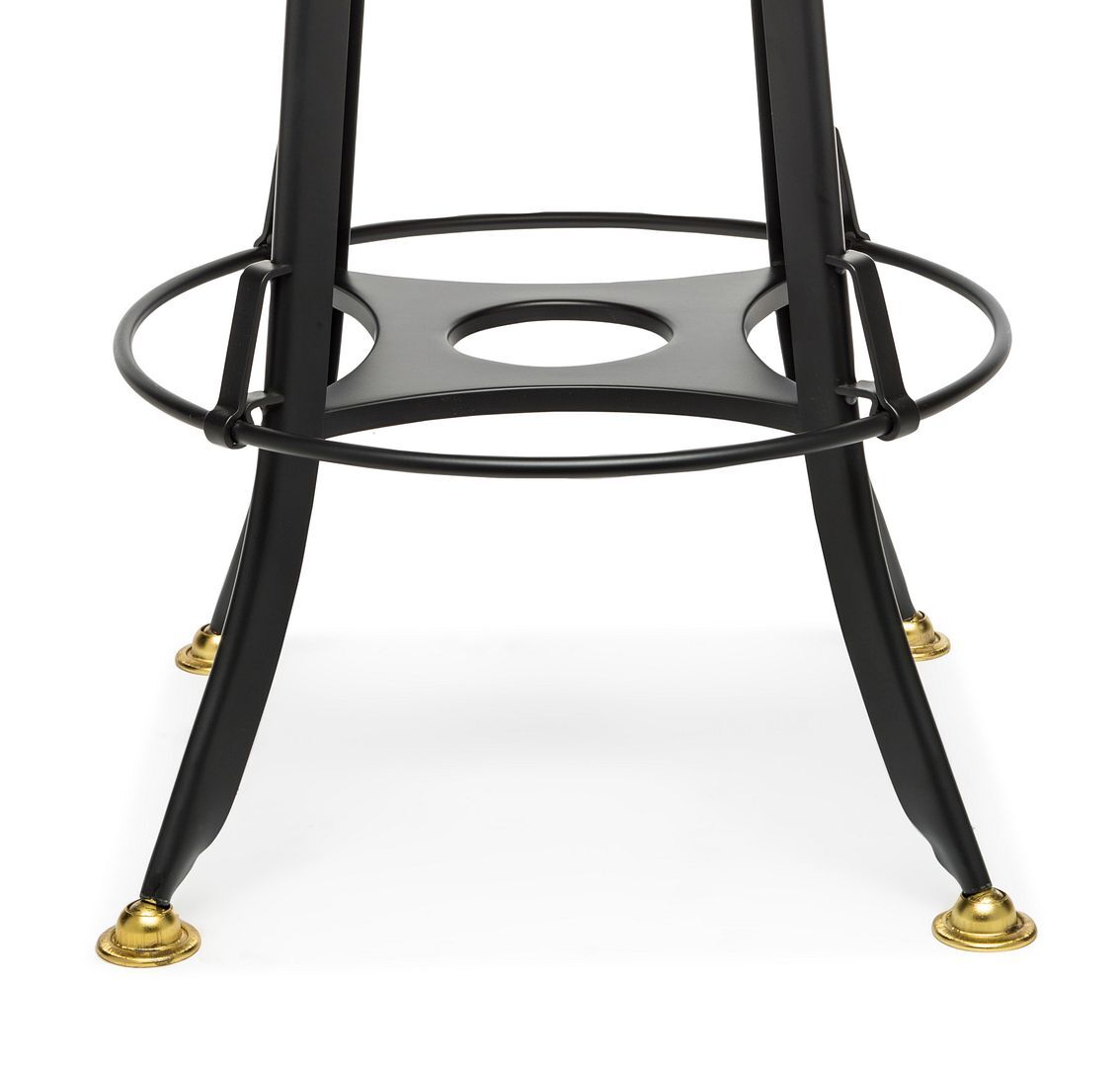 Industrial Wooden Height Adjustable Swivel Bar Stool Chair with Back - Gold Black Price