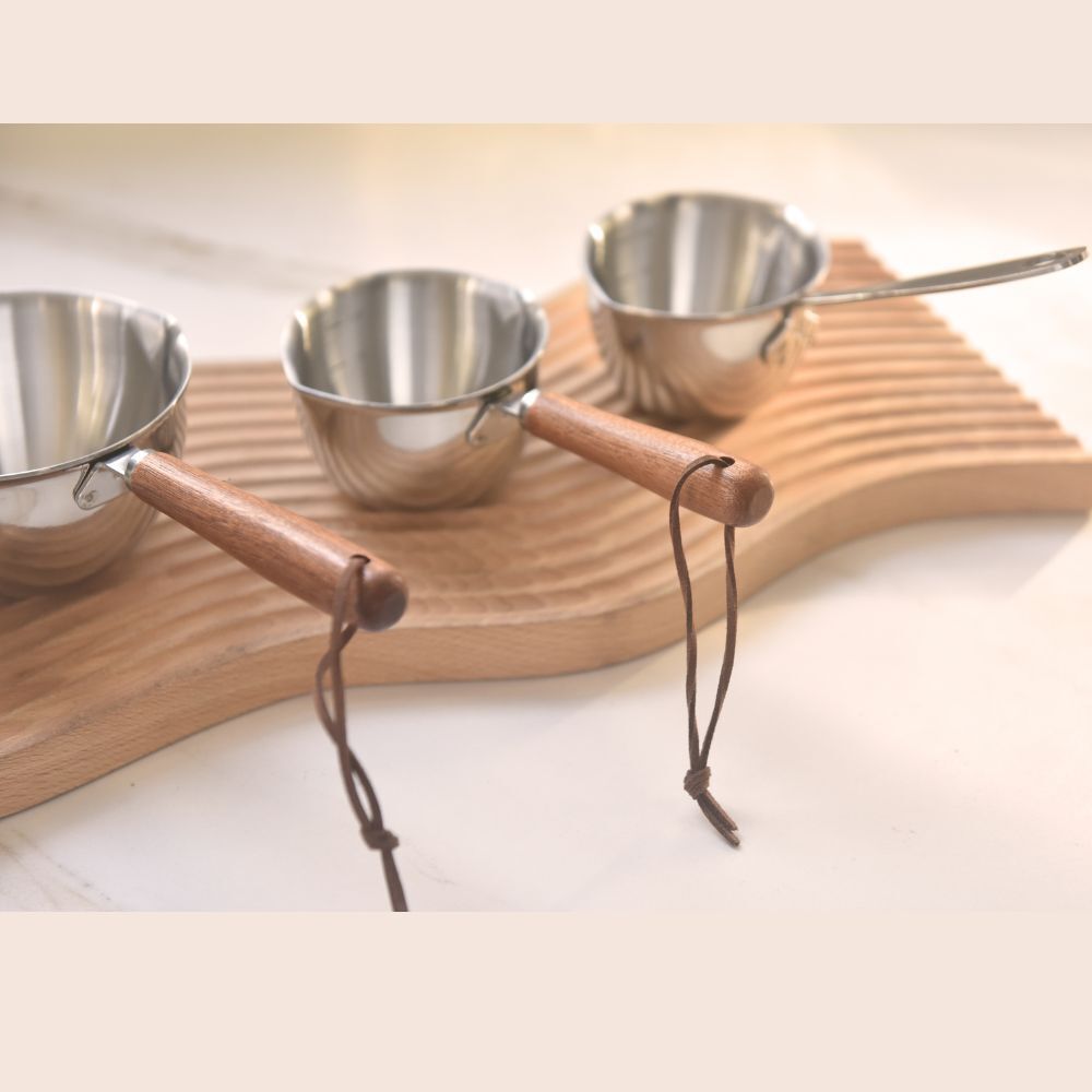 304 Stainless Steel Oil Poured Pot With Wood Handle 200ml Price