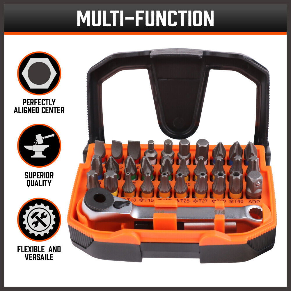 32Piece 1/4" Mini Double Head Screwdriver Bit and Ratchet Set CRV Steel Durable Price