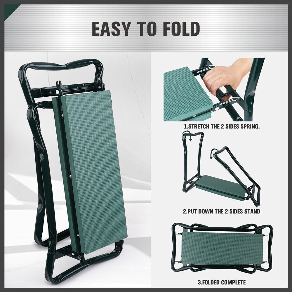 HORUSDY Garden Kneeler Bench Foldable Stool Knee Soft Pad Seat with Tool Pouch Price