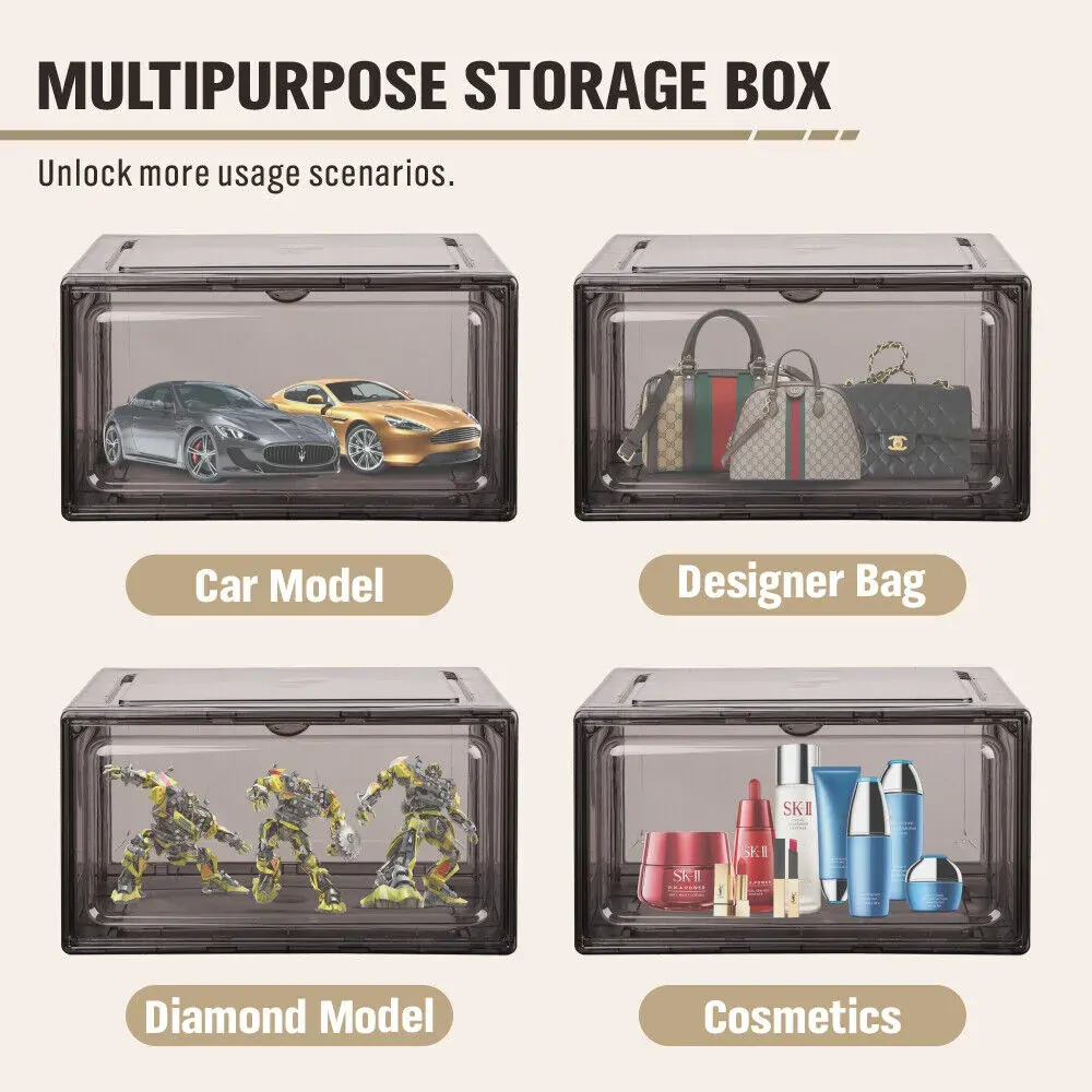 20Pcs Premium Acrylic Shoe Box Sneaker Display Storage Case Boxes Magnetic Door Au Price