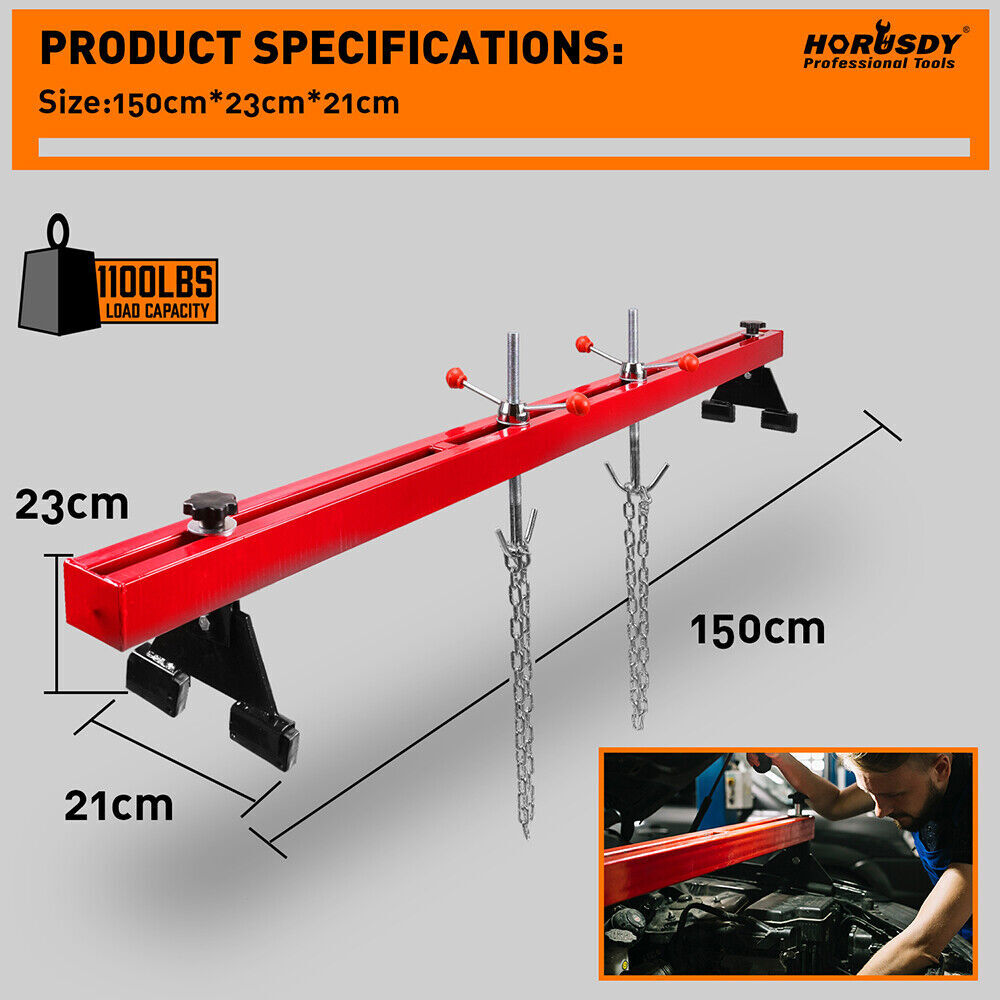 1.5M Engine Support Bar Engine Load Leveler 1100Lb Transmission Dual Hook Garage Price