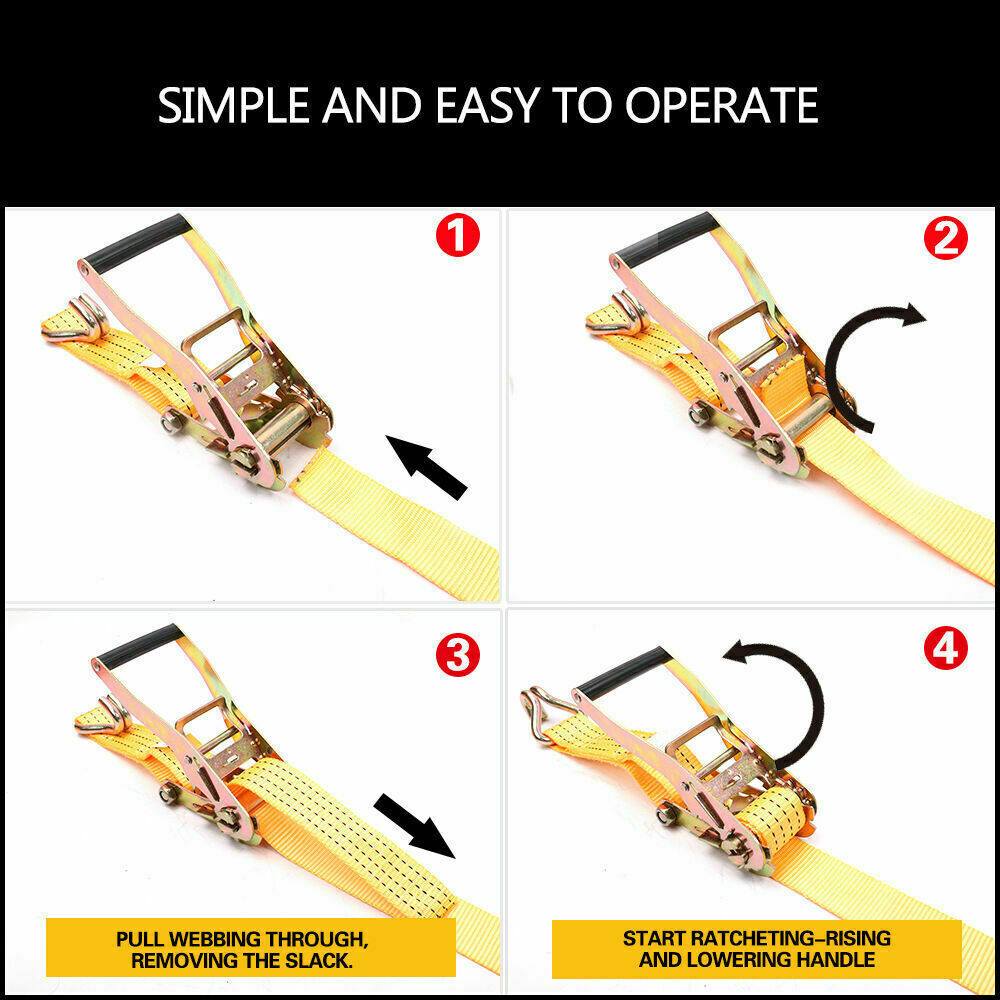 50mm x 10M Tie Down Strap Heavy Duty Ratchet Straps Trailer Boat 2000KG Loading Price