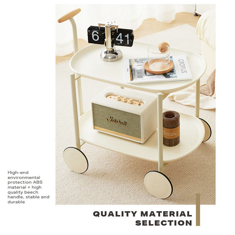 Movable Modern Trolley Small Unit Coffee Table Cart Storage Sofa Side Table with Wheels Price