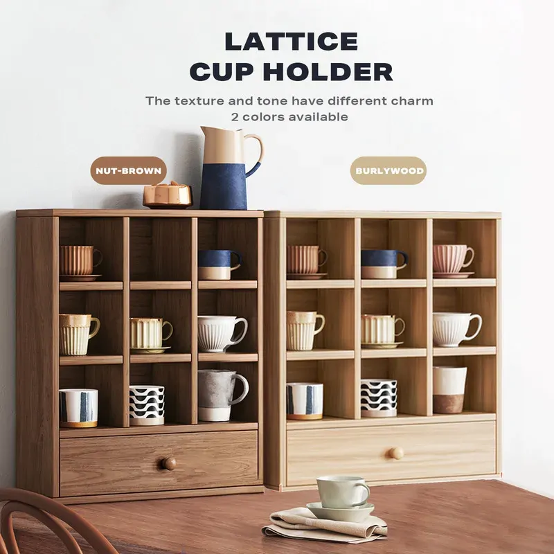 DISPLAY STAND TEA CUP SHELFING FURNITURE CUBE CABINET W/ DRAWERS Price
