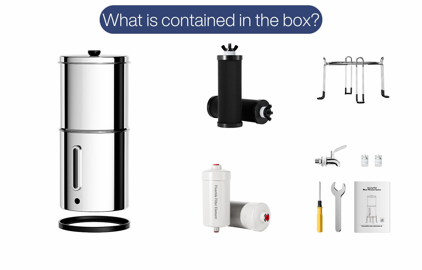 Aimex Portable Water Filter - Gravity-Fed, 304 Stainless Steel, Fluoride Removal Price