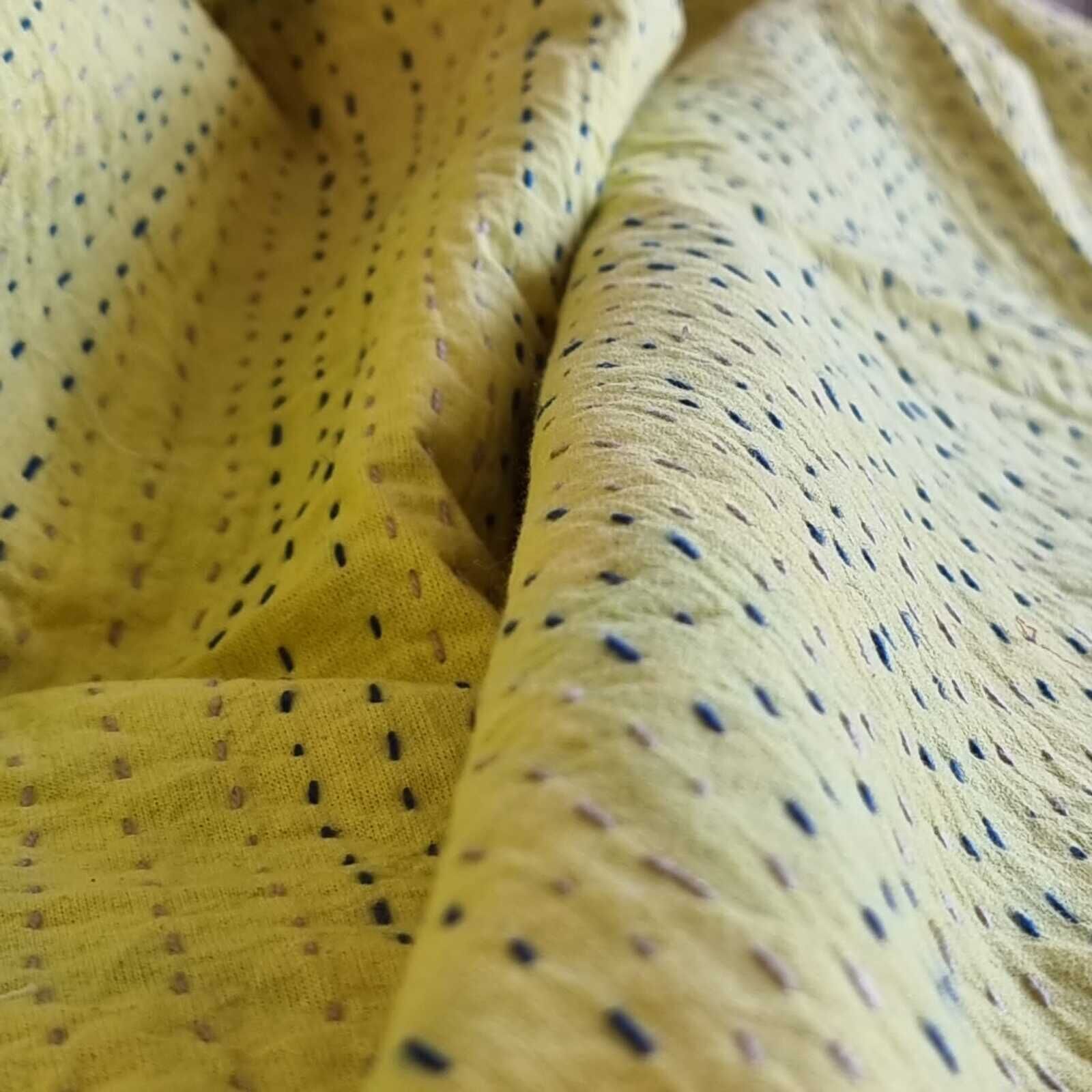 Mustard Peony Kantha Bedspread Coverlet - Mustard (King - 228 cm x 274 cm) Price